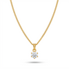 Golden Bloom Solitaire Pendant Necklace