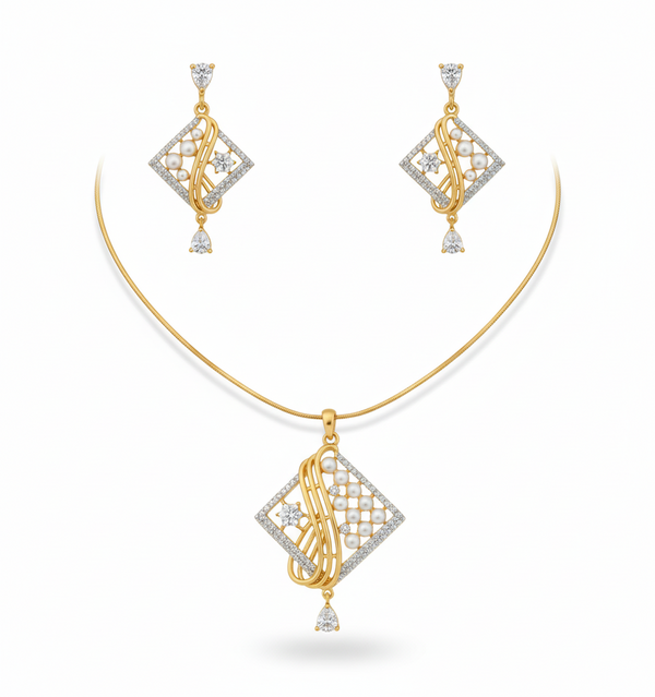 Pearl Veil Elegance Pendant Set