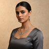 Regal Emerald Blossom Necklace Set