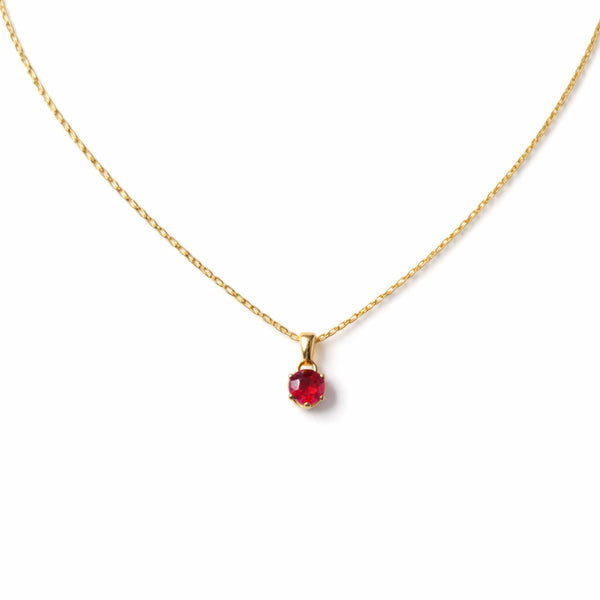 Classic Ruby Solitaire Pendant Necklace