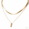 Gold Layered Herringbone & Bar Necklace