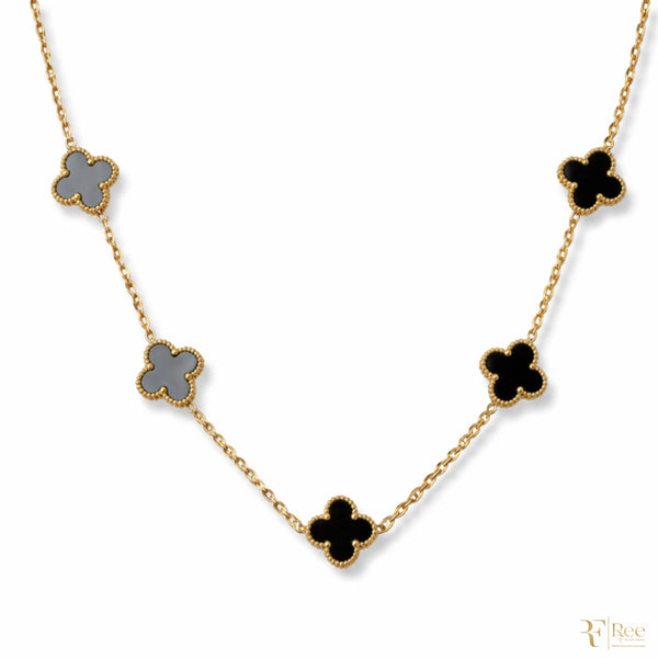 Onyx Multi-Clover Necklace