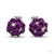Purple Rose Bloom Stud Earrings