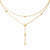 Layered Star Drop Chain Necklace