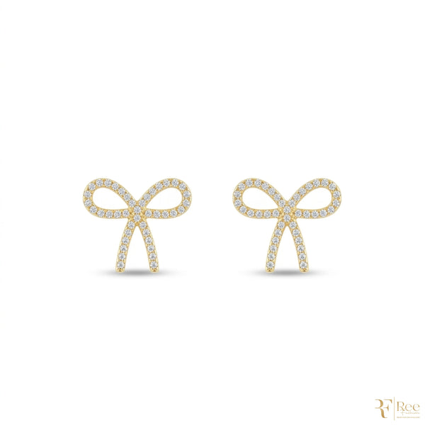 Crystal Bow Knot Stud Earrings