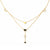 Layered Heart Charm Drop Necklace