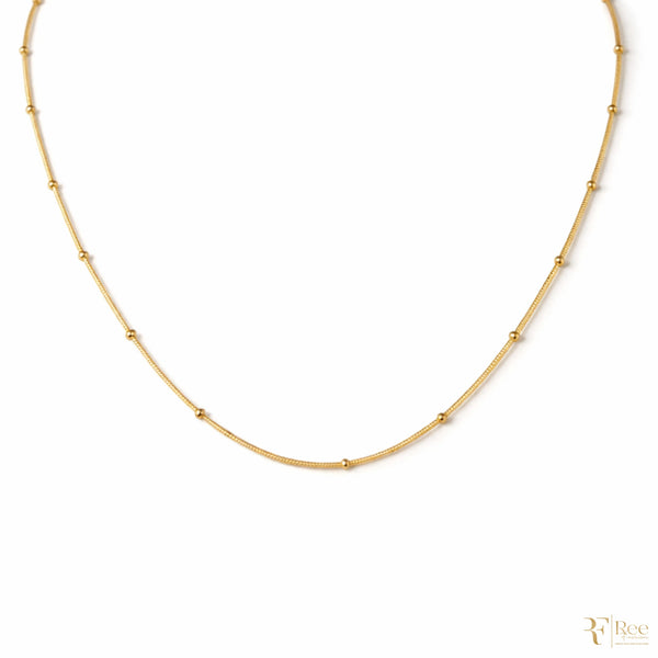 Gold Dainty Beaded Snake Chain