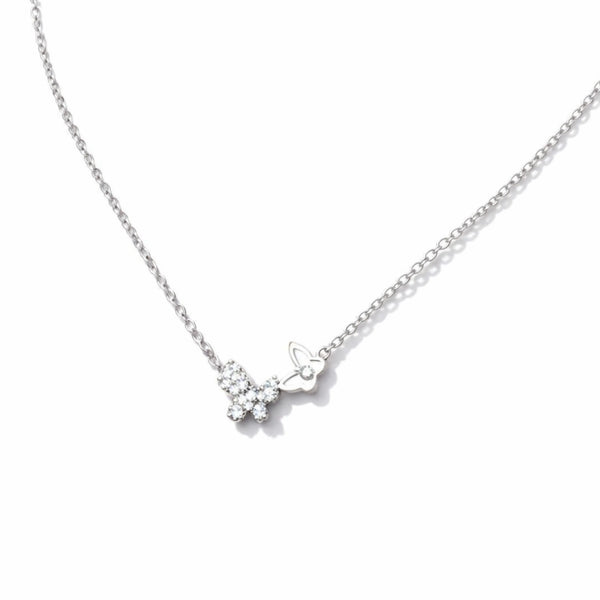 Butterfly Duo Crystal Pendant Necklace