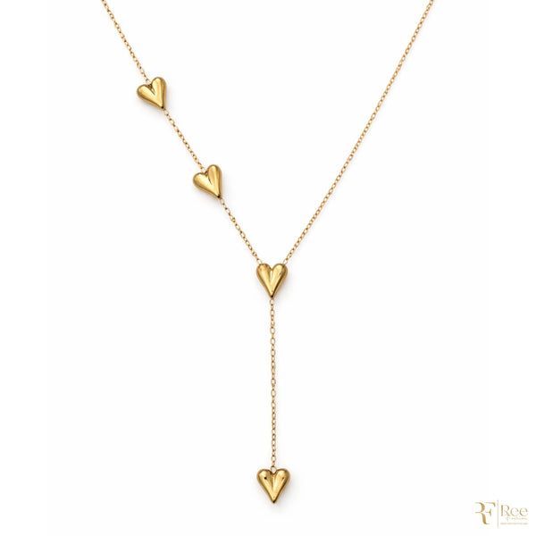 Gold Multi-Heart Y-Necklace