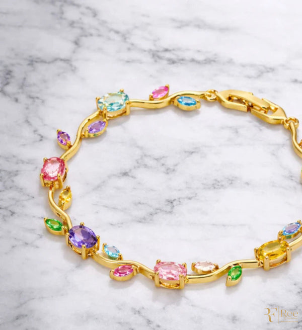 Multicolor Gemstone Tulip Bracelet