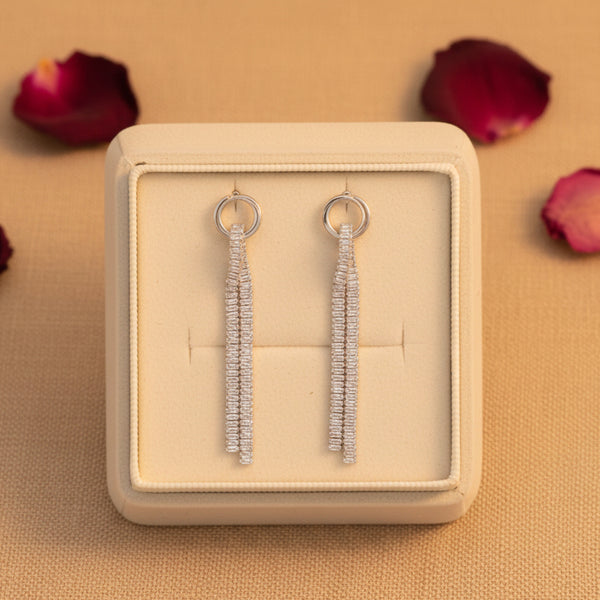 Silver Cascade Loop Earrings