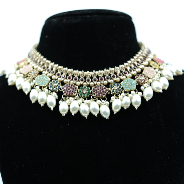 Royal Pastel Pearl Choker Set