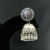 Celestial Silver Mirror Dome Jhumka Earrings