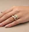 Crystal Curve Gold Statement Ring