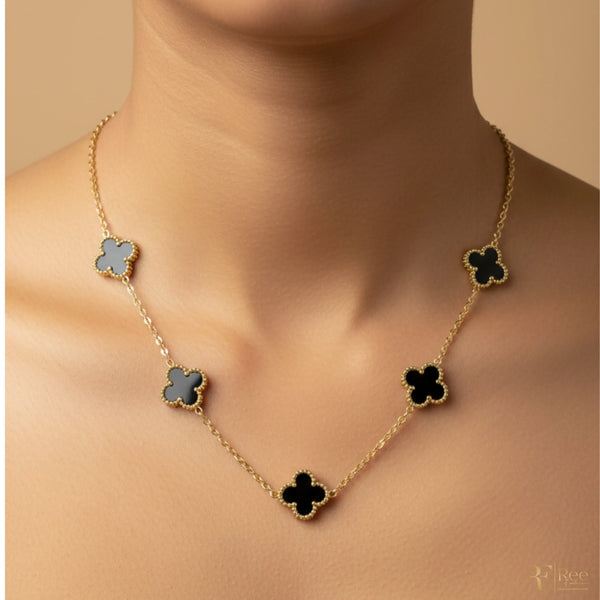 Onyx Multi-Clover Necklace