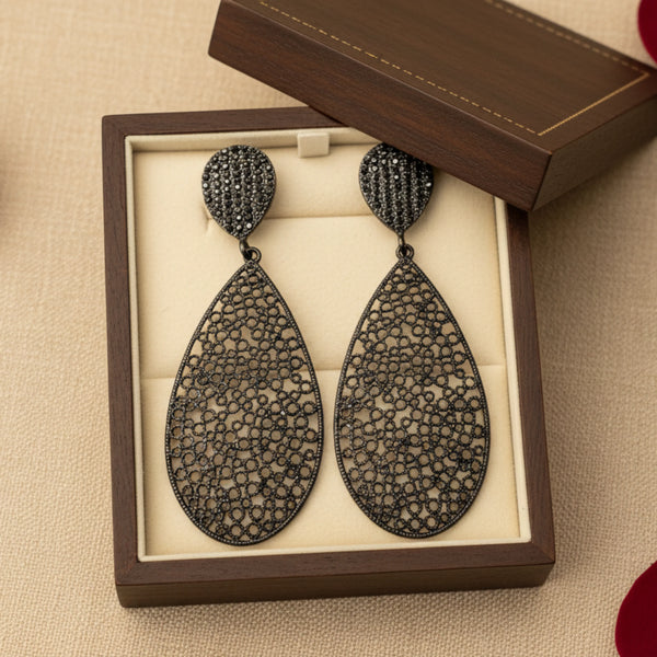 Vintage Crystal Cluster Statement Earrings