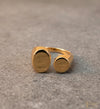 Dual Disc Gold Open Ring