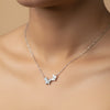 Butterfly Duo Crystal Pendant Necklace