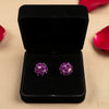 Purple Rose Bloom Stud Earrings