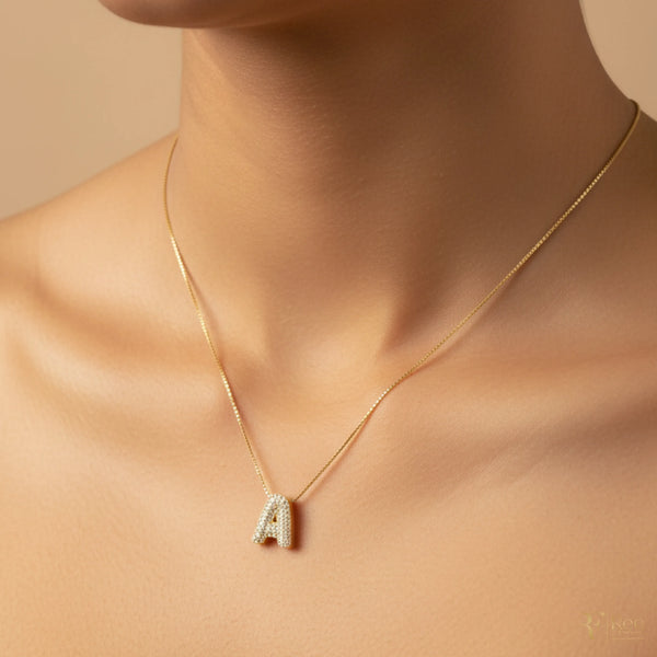 Gold 'A' Initial Necklace