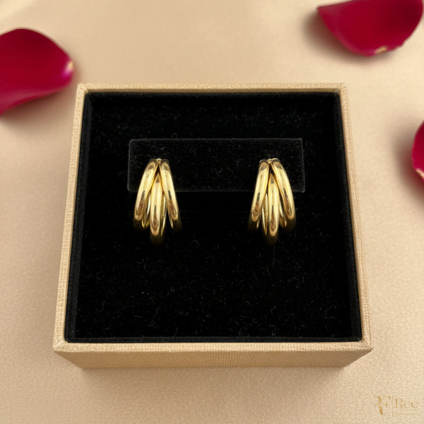Sculpted Gold Ridge Earrings