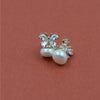 Crystal Pearl Butterfly Studs