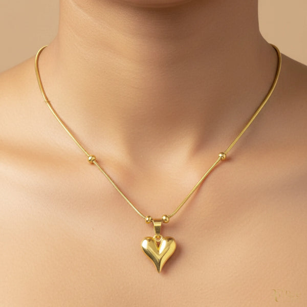 22k Gold Plated Heart Puffed Pendant