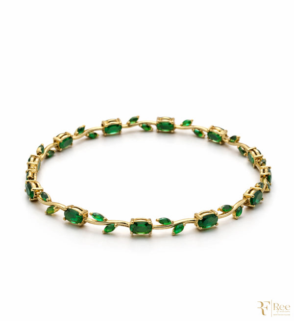 Emerald Glow Tulip Bracelet