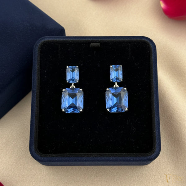 Sapphire Glow Drop Earrings