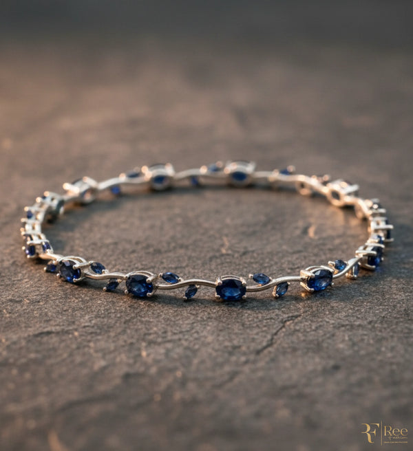 Blue Sapphire Crystal Tulip Bracelet