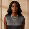 Layered Herringbone & Onyx Necklace