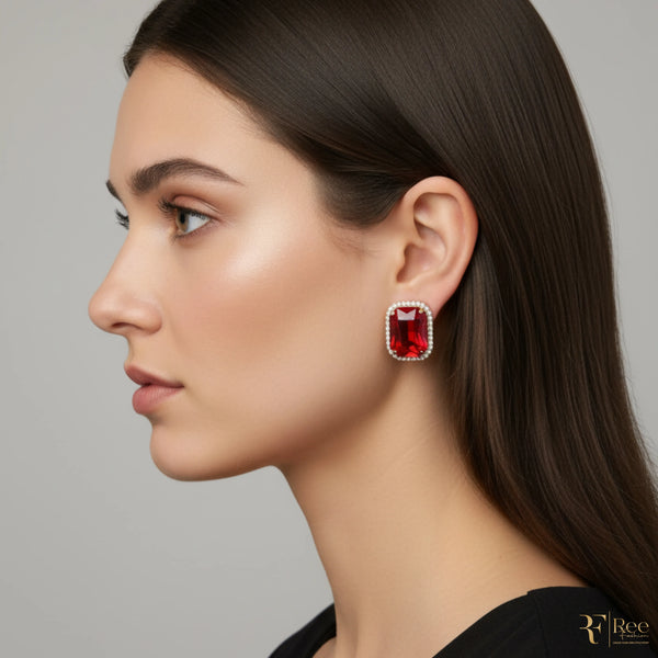 Ruby Radiance Stud Earrings