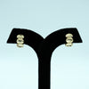 Triple Gleam Gold Stud Earrings
