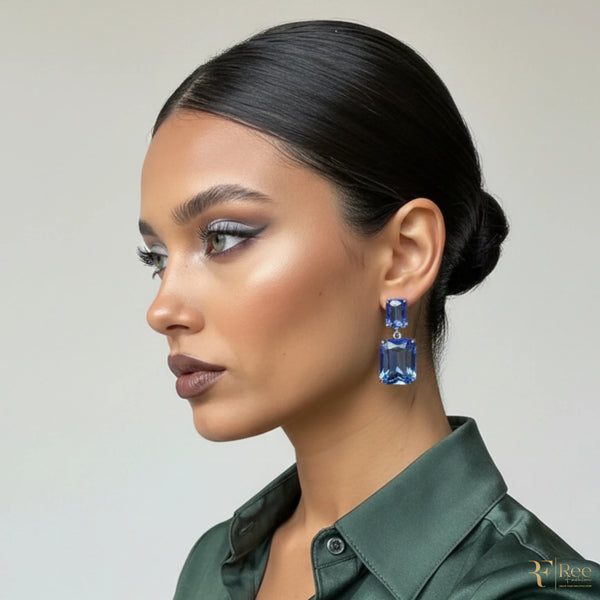 Sapphire Glow Drop Earrings
