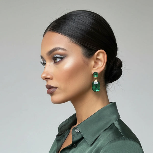 Emerald Luxe Drop Earrings