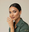 Crystal Curve Gold Statement Ring