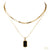Layered Herringbone & Onyx Necklace