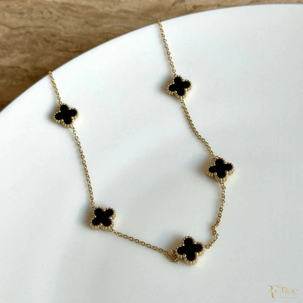 Onyx Multi-Clover Necklace