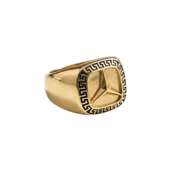 TriStar Elite Geometric Gold Signet Ring