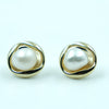 Golden Embrace Pearl Studs