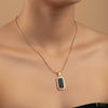 Gold Onyx Tag Necklace