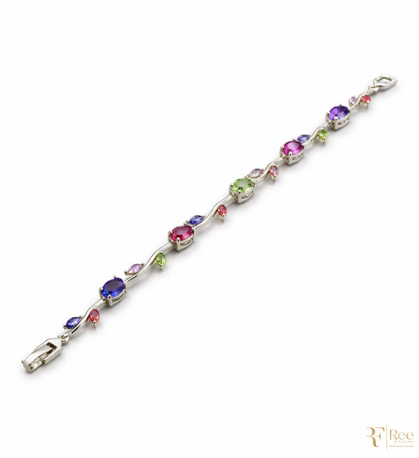Multicolor Gemstone Tulip Bracelet