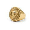 Regal Greek Emblem Gold Statement Ring