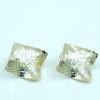 Golden Ripple Square Stud Earrings
