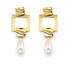 Pearl Square Drop Earrings