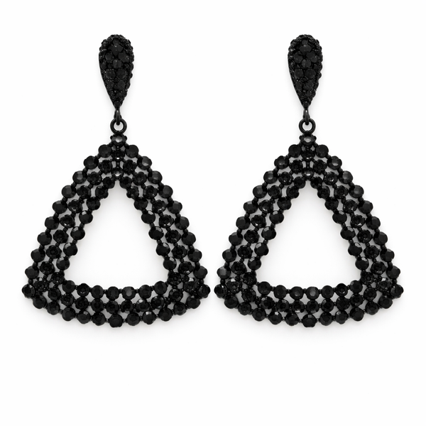 Midnight Noir Beaded Drop Earrings