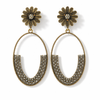 Vintage Bloom Crescent Earrings