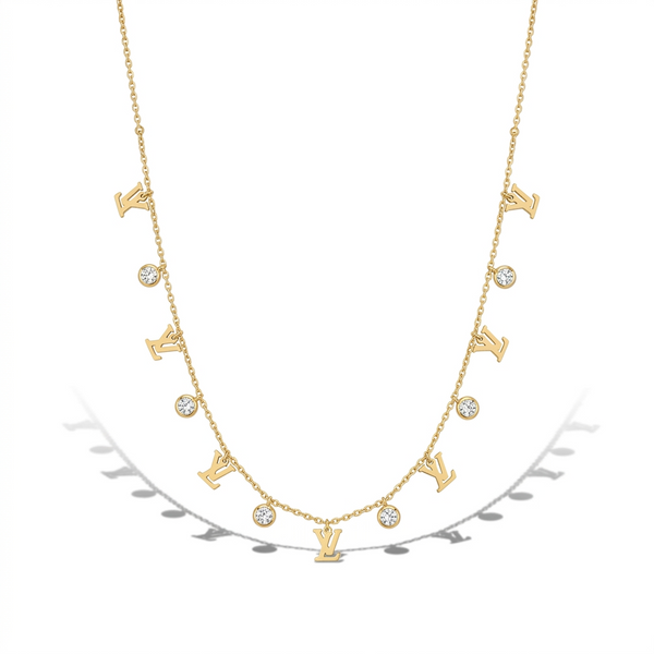 Golden Initial Sparkle Necklace
