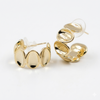 Triple Gleam Gold Stud Earrings