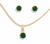 Emerald Grace Solitaire Pendant Set